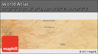 Satellite Panoramic Map of the Area around 21° 3' 11" S, 141° 10' 30" E