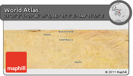 Satellite Panoramic Map of the Area around 21° 3' 11" S, 143° 43' 29" E