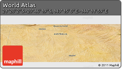 Satellite Panoramic Map of the Area around 21° 3' 11" S, 143° 43' 29" E