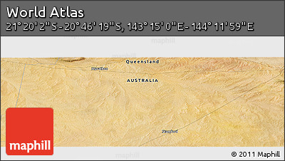 Satellite Panoramic Map of the Area around 21° 3' 11" S, 143° 43' 29" E