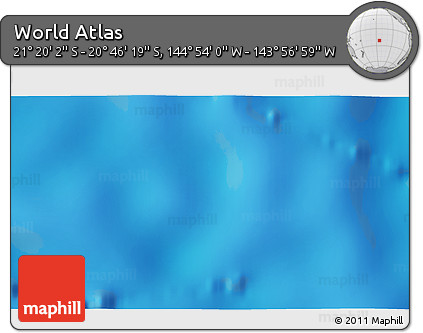Physical 3D Map of the Area around 21° 3' 11" S, 144° 25' 30" W