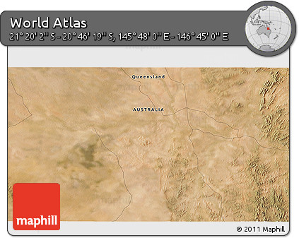 Satellite 3D Map of the Area around 21° 3' 11" S, 146° 16' 30" E