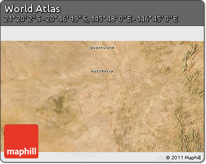 Satellite 3D Map of the Area around 21° 3' 11" S, 146° 16' 30" E