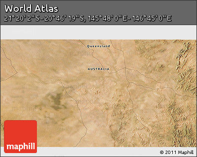 Satellite 3D Map of the Area around 21° 3' 11" S, 146° 16' 30" E