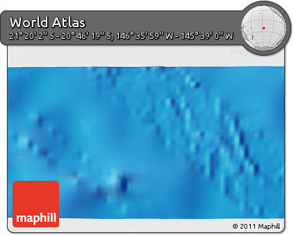 Physical 3D Map of the Area around 21° 3' 11" S, 146° 7' 30" W