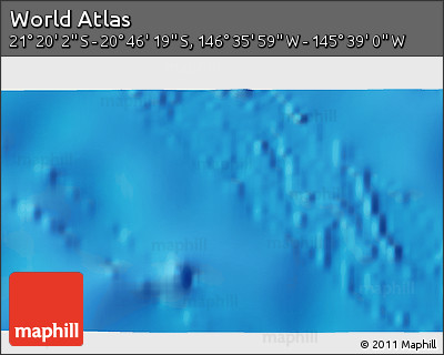 Physical 3D Map of the Area around 21° 3' 11" S, 146° 7' 30" W