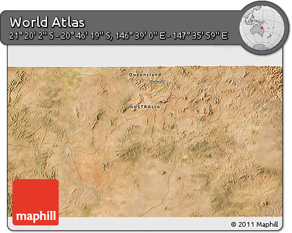 Satellite 3D Map of the Area around 21° 3' 11" S, 147° 7' 30" E
