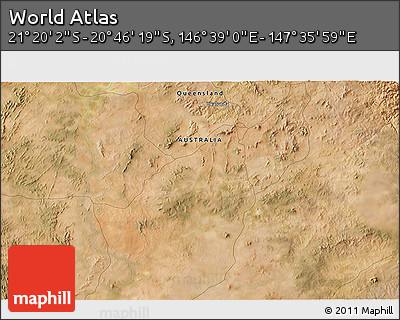 Satellite 3D Map of the Area around 21° 3' 11" S, 147° 7' 30" E