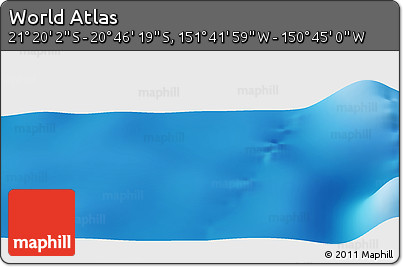 Shaded Relief Panoramic Map of the Area around 21° 3' 11" S, 151° 13' 29" W