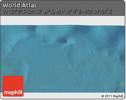 Satellite 3D Map of the Area around 21° 3' 11" S, 152° 13' 29" E