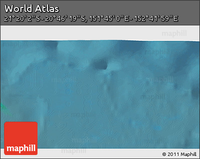 Satellite 3D Map of the Area around 21° 3' 11" S, 152° 13' 29" E