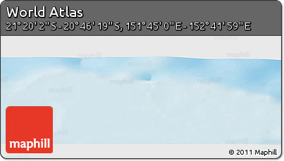 Physical Panoramic Map of the Area around 21° 3' 11" S, 152° 13' 29" E