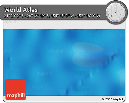 Physical 3D Map of the Area around 21° 3' 11" S, 153° 46' 30" W