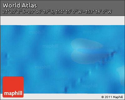 Physical 3D Map of the Area around 21° 3' 11" S, 153° 46' 30" W