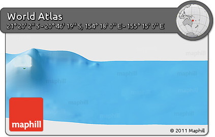 Physical Panoramic Map of the Area around 21° 3' 11" S, 154° 46' 30" E