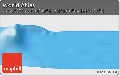 Physical Panoramic Map of the Area around 21° 3' 11" S, 154° 46' 30" E