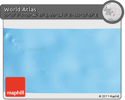 Physical 3D Map of the Area around 21° 3' 11" S, 159° 52' 30" E