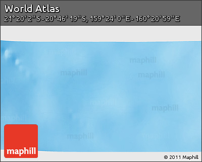 Physical 3D Map of the Area around 21° 3' 11" S, 159° 52' 30" E