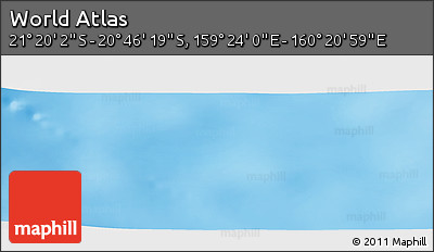 Physical Panoramic Map of the Area around 21° 3' 11" S, 159° 52' 30" E