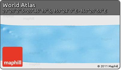 Physical Panoramic Map of the Area around 21° 3' 11" S, 159° 52' 30" E
