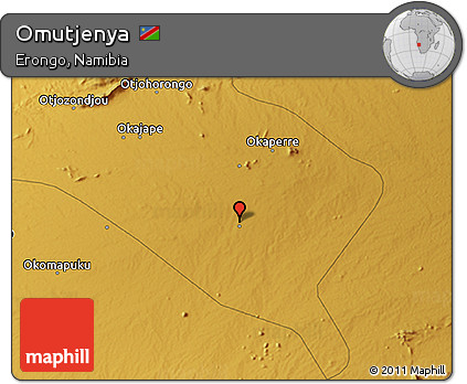 Physical 3D Map of Omutjenya