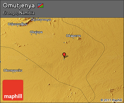 Physical 3D Map of Omutjenya