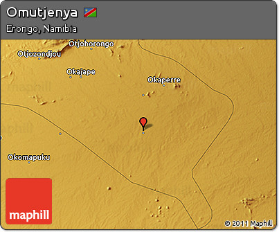 Physical 3D Map of Omutjenya