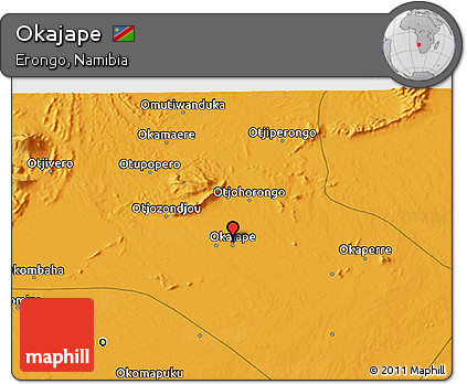 Political 3D Map of Okajape