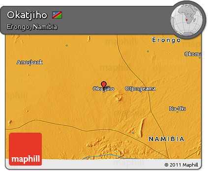 Political 3D Map of Okatjiho