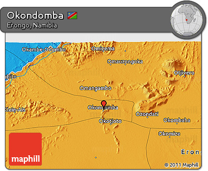 Political 3D Map of Okondomba