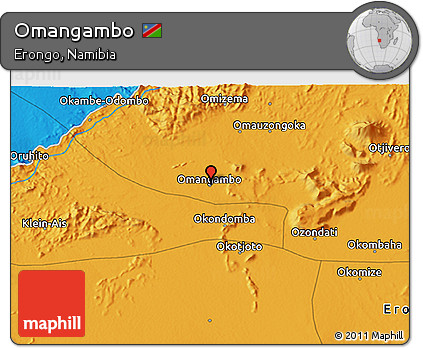 Political 3D Map of Omangambo