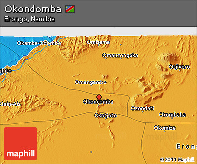 Political 3D Map of Okondomba