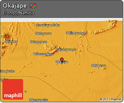 Political 3D Map of Okajape
