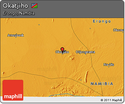 Political 3D Map of Okatjiho