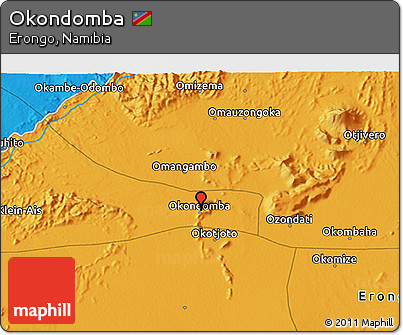 Political 3D Map of Okondomba