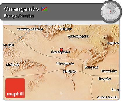 Satellite 3D Map of Omangambo