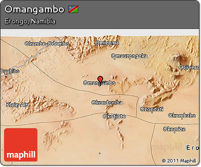 Satellite 3D Map of Omangambo