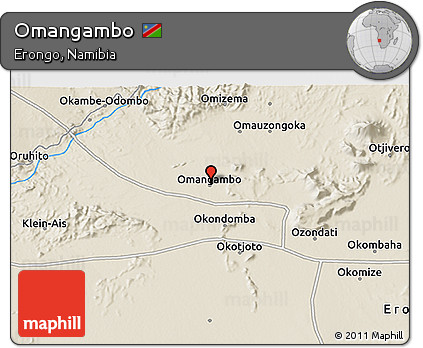 Shaded Relief 3D Map of Omangambo