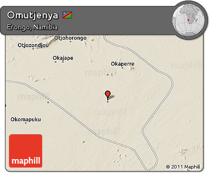 Shaded Relief 3D Map of Omutjenya