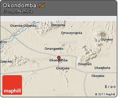 Shaded Relief 3D Map of Okondomba