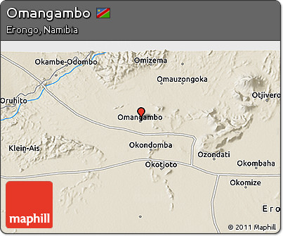 Shaded Relief 3D Map of Omangambo