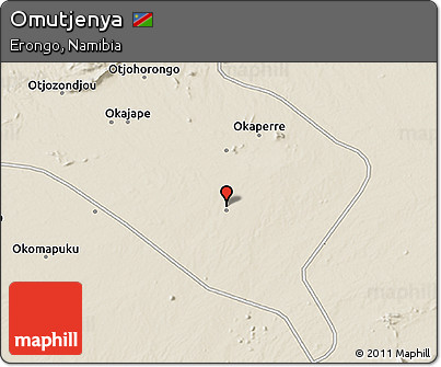 Shaded Relief 3D Map of Omutjenya