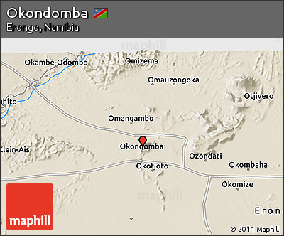 Shaded Relief 3D Map of Okondomba