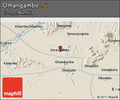 Shaded Relief 3D Map of Omangambo