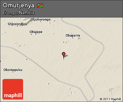Shaded Relief 3D Map of Omutjenya