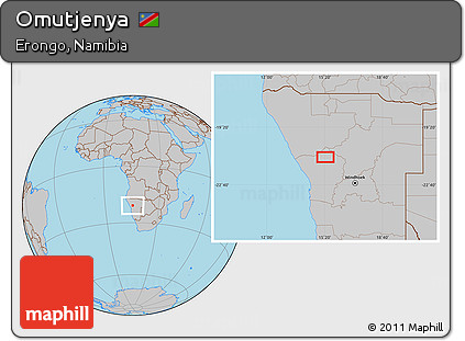 Gray Location Map of Omutjenya