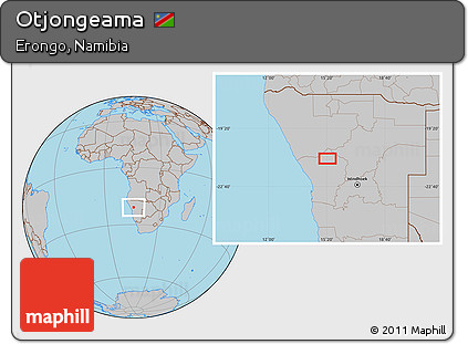 Gray Location Map of Otjongeama