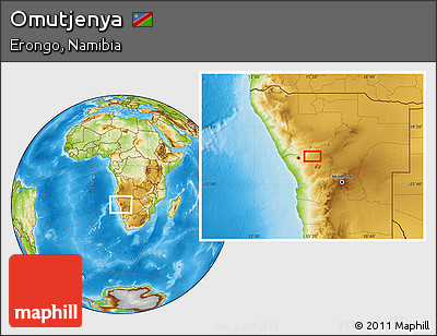 Physical Location Map of Omutjenya