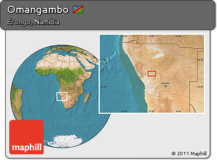 Satellite Location Map of Omangambo