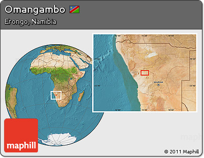Satellite Location Map of Omangambo